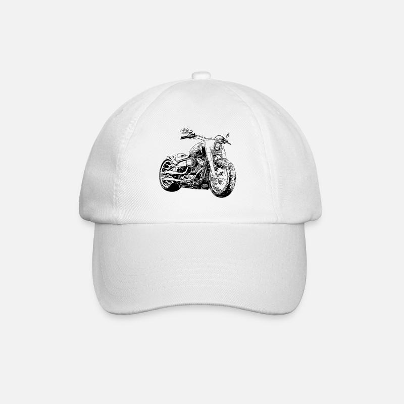 V2 Américain Chopper Noir - Casquette classique - blanc/blanc
