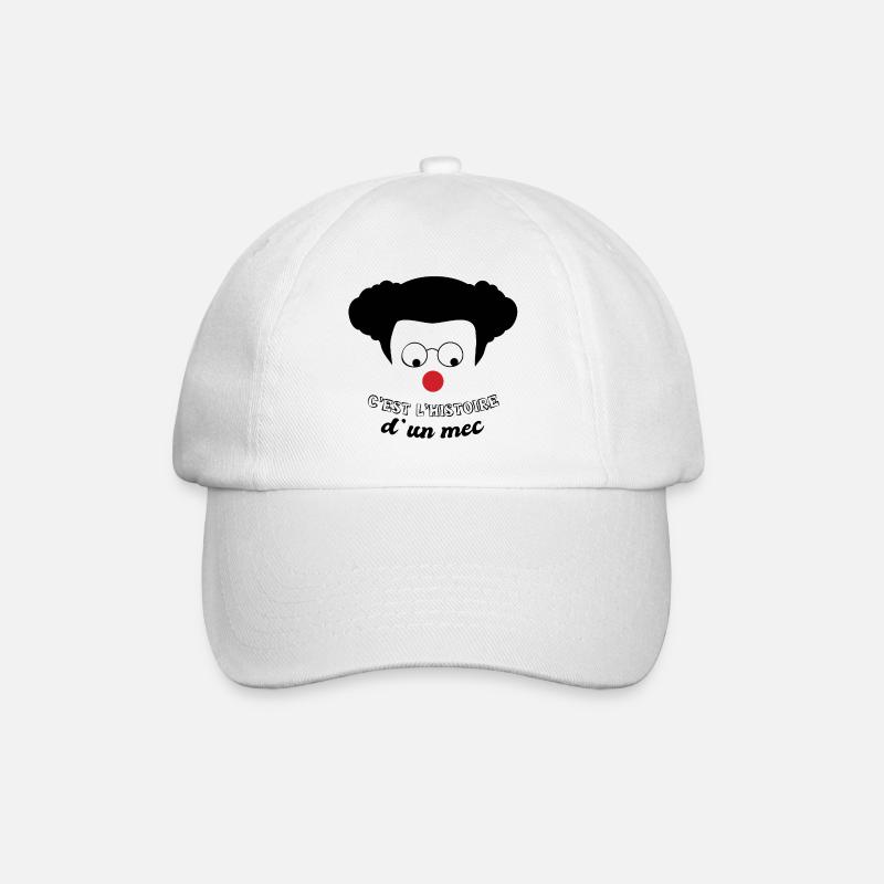 C'est l'histoire d'un mec - Humour Hommage Coluche - Casquette classique - blanc/blanc