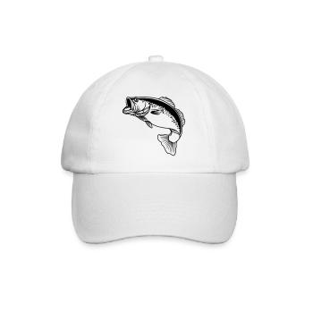 Logo transparent de poisson pour pêcheur - Casquette classique - blanc/blanc - Devant