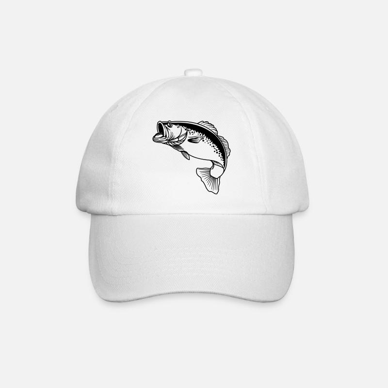 Logo transparent de poisson pour pêcheur - Casquette classique - blanc/blanc