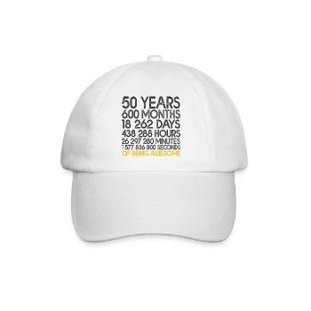50-year anniversary counter birthday 50 years - Baseball Cap - white/white - Front