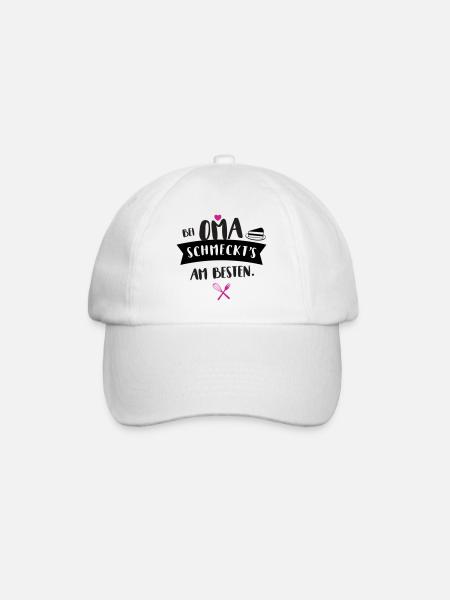 oma köchin schmecken lecker geschenk küche koch lo - Baseballkappe - Weiß/Weiß