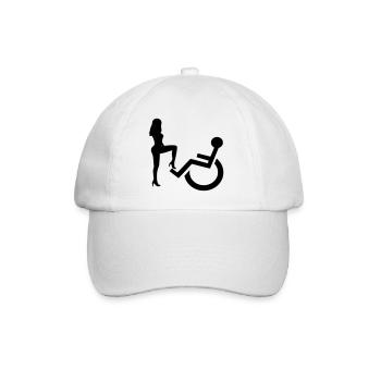 Cute lady versus wheelchair user Humor shirt* - Baseball Cap - white/white - Front