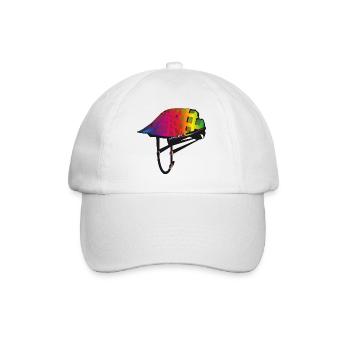 stylish bicycle helmet in colorful spectral colors - Baseball Cap - white/white - Front