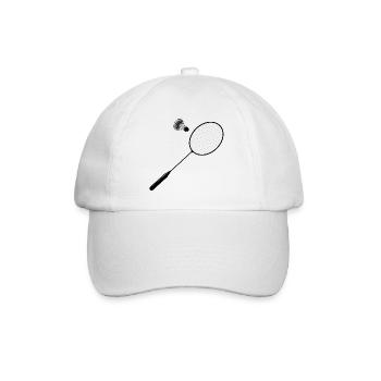 Badminton badminton with badminton racket - Baseball Cap - white/white - Front