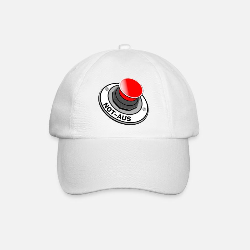 Not Aus Button Schalter für Genervte schnelle Ruhe - Baseballkappe - Weiß/Weiß