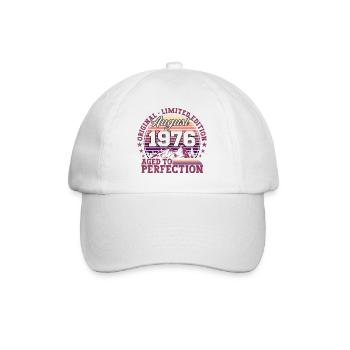 Original August 1976 46th Birthday Fun Gift - Baseball Cap - white/white - Front