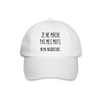 je ne mâche pas mes mots - Casquette classique - blanc/blanc - Devant