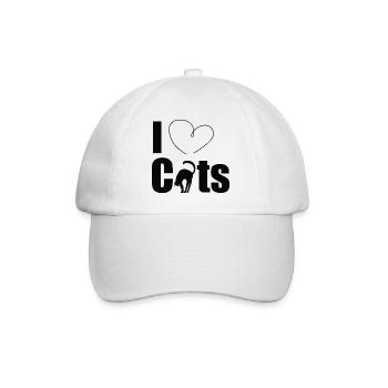 I love cats - Baseballkappe - Weiß/Weiß - Vorne