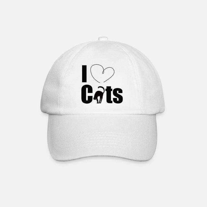 I love cats - Baseballkappe - Weiß/Weiß