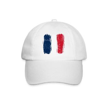 Brushstroke French Flag - Baseball Cap - white/white - Front
