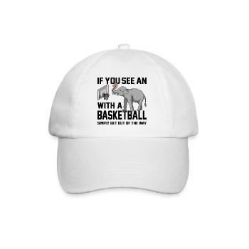 Si vous voyez un éléphant avec un ballon de basket disant - Casquette classique - blanc/blanc - Devant