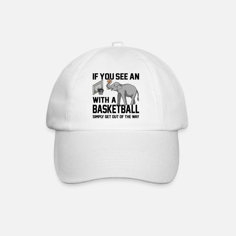 Si vous voyez un éléphant avec un ballon de basket disant - Casquette classique - blanc/blanc