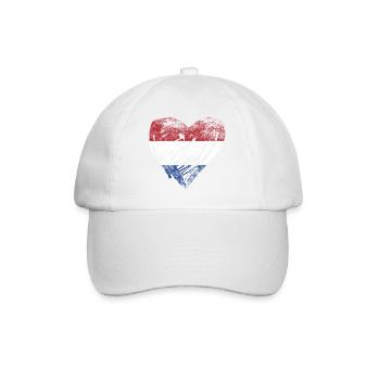 Niederlande Herz used look - Baseballkappe - Weiß/Weiß - Vorne