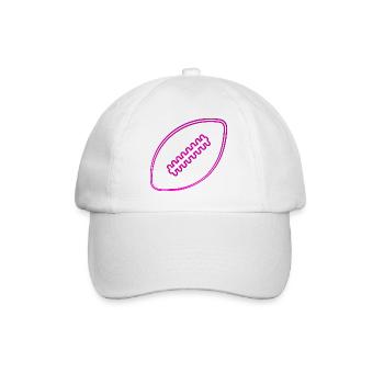 American Football Ball Flag Football Girls - Baseball Cap - white/white - Front