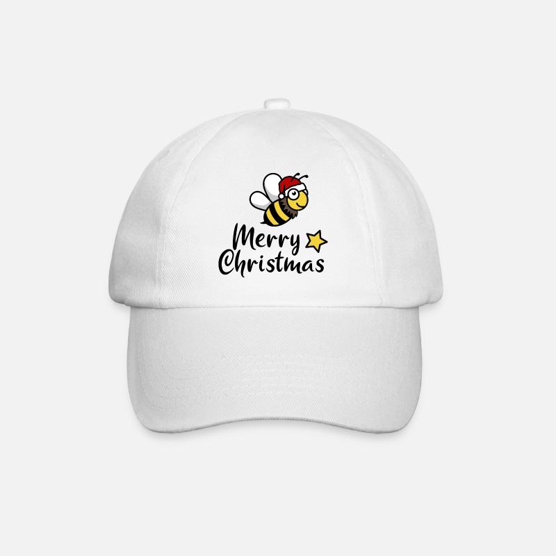 Weihnachten Biene merry christmas Geschenk - Baseballkappe - Weiß/Weiß