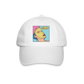 Relax Pop Art Face Mask - Baseball Cap - white/white - Front