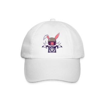 Lapin Motocycliste Motard - Casquette classique - blanc/blanc - Devant