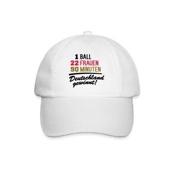 Deutschland gewinnt (Frauenfußball) - Baseballkappe - Weiß/Weiß - Vorne
