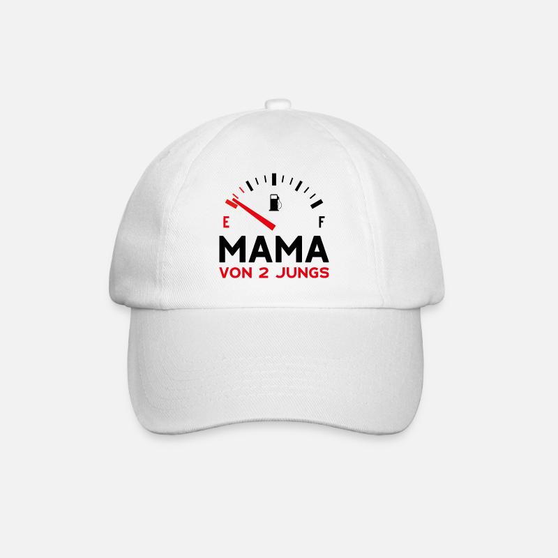 MAMA 2 SÖHNE MUTTERTAG MUTTER ZWEI JUNGEN - Baseballkappe - Weiß/Weiß