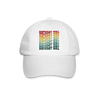 Anniversaire Fille Groovy Rétro Vintage Anniversaire - Casquette classique - blanc/blanc - Devant