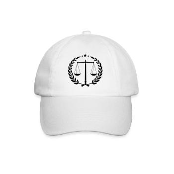 Balance en couronne de laurier et trois petits astérisques - Casquette classique - blanc/blanc - Devant