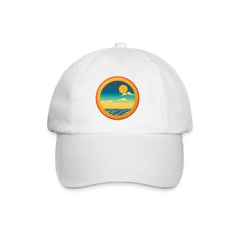 Vintage Beach Landscape Orange - Casquette classique - blanc/blanc - Devant