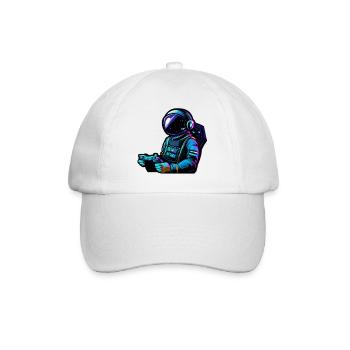 Gamer Astronaut - Baseballkappe - Weiß/Weiß - Vorne