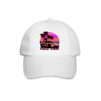 Retro Vibes Auto - Baseballkappe - Weiß/Weiß - Vorne