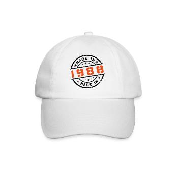 Année de naissance Anniversaire Né en - Fabriqué en 1988 - Casquette classique - blanc/blanc - Devant