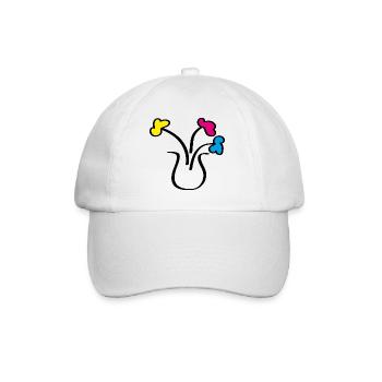 Abstract drawing flowers in a vase - Baseball Cap - white/white - Front