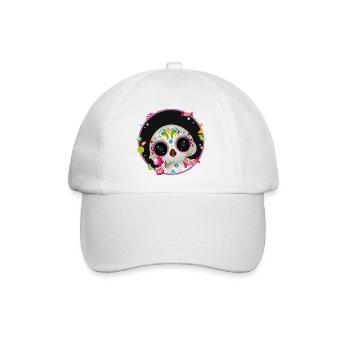 Cute Sugar Skull in candy frame - Baseball Cap - white/white - Front