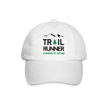 Trail Runner - Angetrieben von der Natur - Baseballkappe - Weiß/Weiß - Vorne