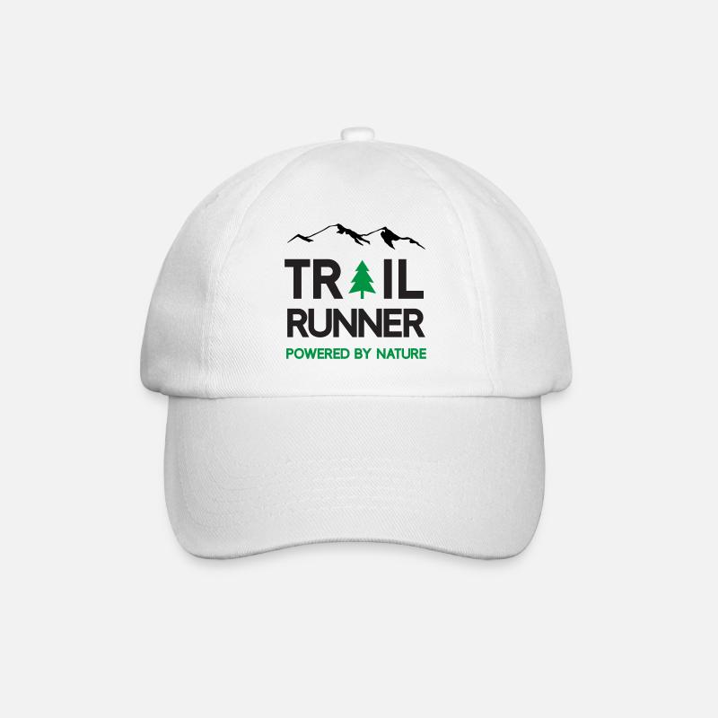 Trail Runner - Angetrieben von der Natur - Baseballkappe - Weiß/Weiß