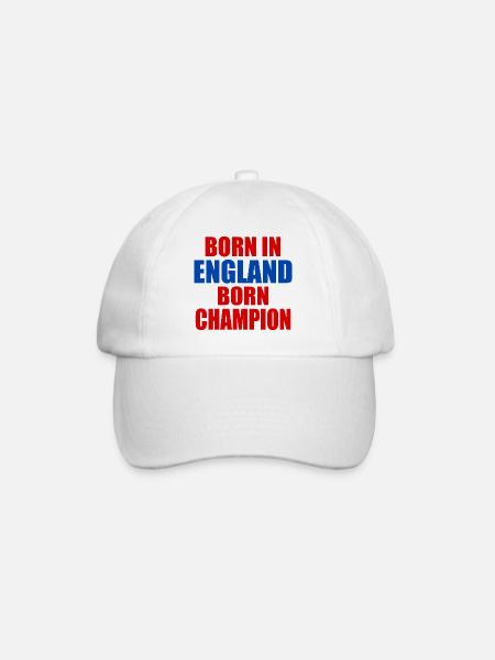 born in england born champion - england - Baseballkappe - Weiß/Weiß