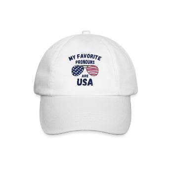My favorite pronouns are USA - Baseball Cap - white/white - Front