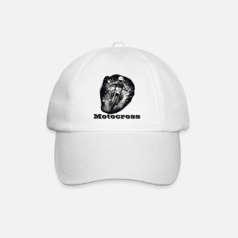 Motocross - Baseballkappe - Weiß/Weiß