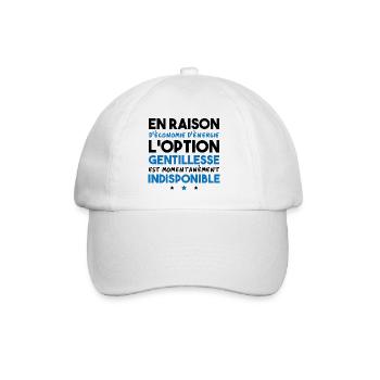 Option gentillesse indisponible - Casquette classique - blanc/blanc - Devant