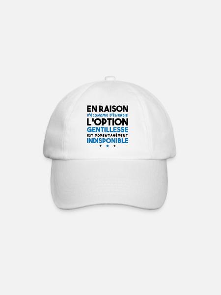 Option gentillesse indisponible - Casquette classique - blanc/blanc
