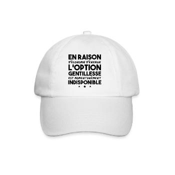 Option gentillesse indisponible - Casquette classique - blanc/blanc - Devant