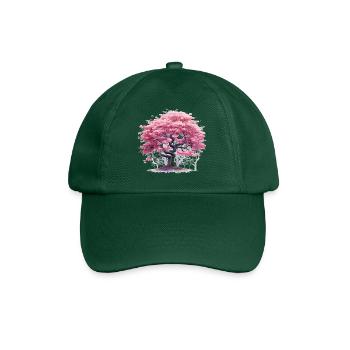 Cherry Blossom Tree - Baseballkappe - Flaschengrün - Vorne