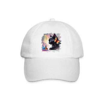 Kitten with butterflies - Baseball Cap - white/white - Front