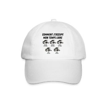 comment j'occupe mon temps libre - Casquette classique - blanc/blanc - Devant