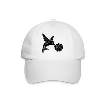 Black Foraging Bird - Baseball Cap - white/white - Front