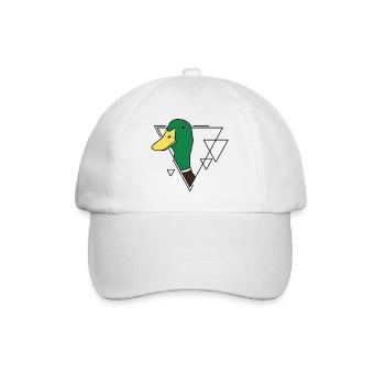 Farbige Ente im geometrischen Design - Baseballkappe - Weiß/Weiß - Vorne
