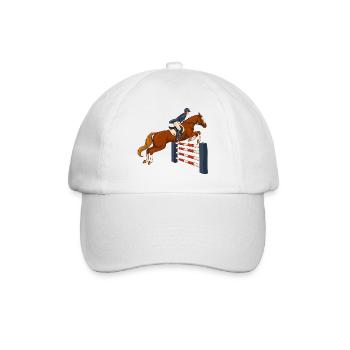 Pferd, Reiter, Reiten - Baseballkappe - Weiß/Weiß - Vorne