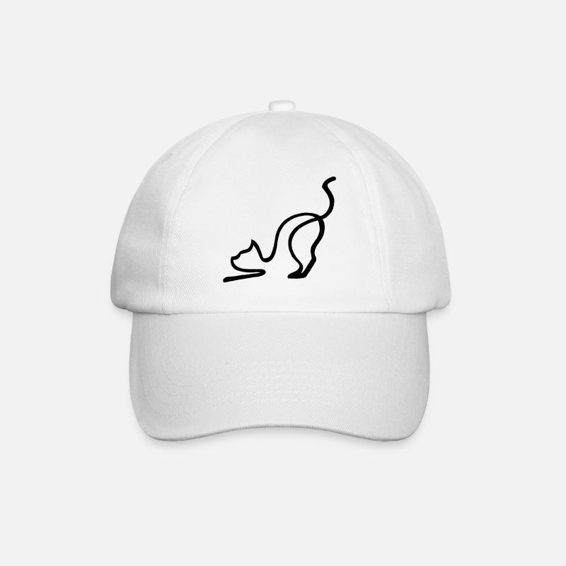 Esquisse du chat noir - Casquette classique - blanc/blanc