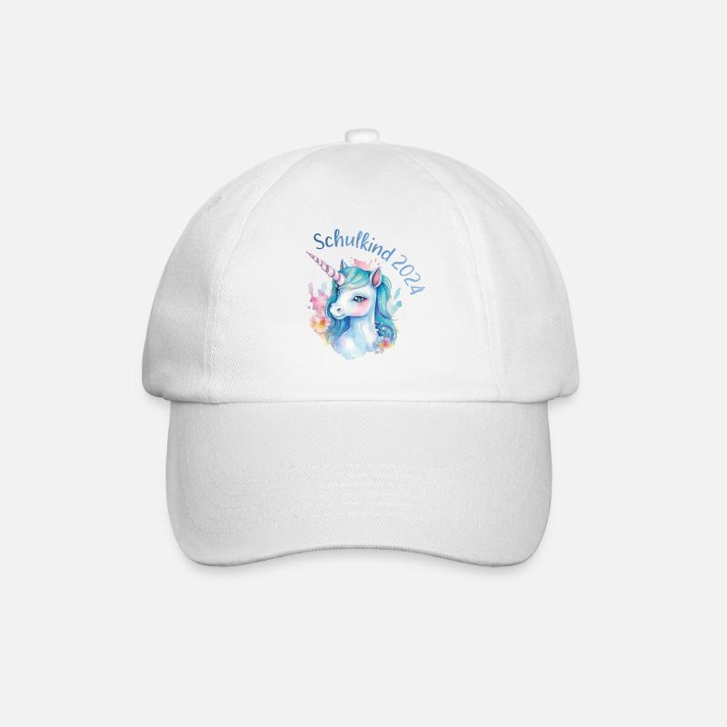 Schulkind 2024 Einhorn Einschulung Schule Schüler - Baseballkappe - Weiß/Weiß