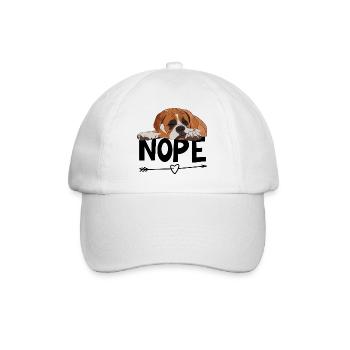 Boxer Dog Nope - Baseball Cap - white/white - Front