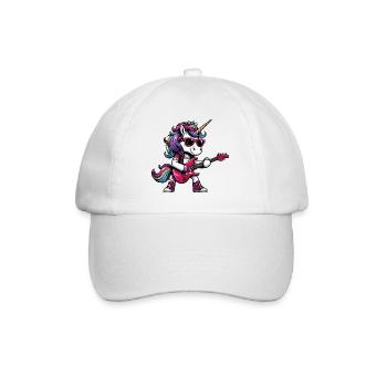 Unicorn Rock Metal Musician Guitar Design - Baseball Cap - white/white - Front